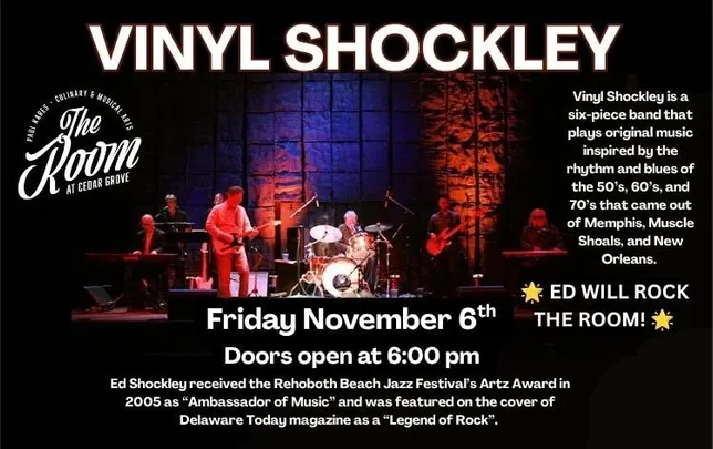 Vinyl Shockley Returns to The Room at Cedar Grove