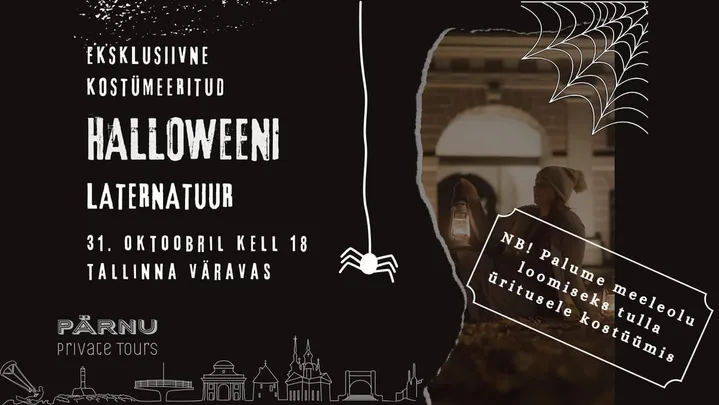 Halloweeni elamuslik kostümeeritud laternatuur