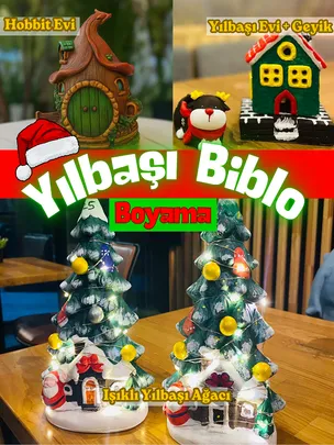 Yılbaşı Konseptli Biblo Boyama