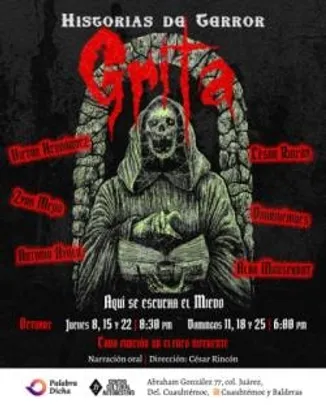 Grita. Historias de terror  - Jueves Octubre 15, 20:30