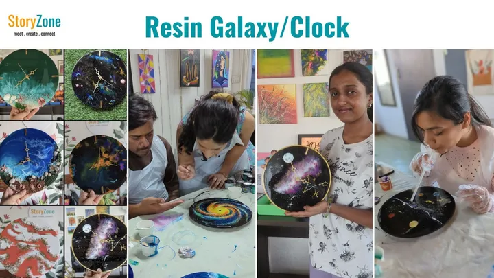 Resin Galaxy and Clock