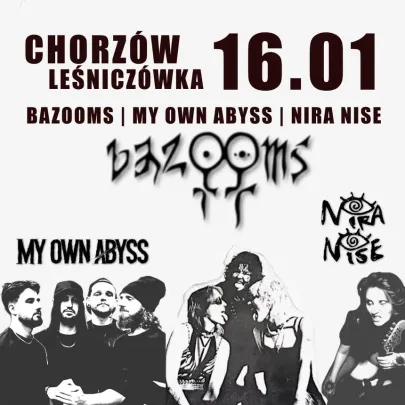 ŻEŃSKI SRACZ TOUR / CHORZÓW/ BAZOOMS + MY OWN ABYSS + NIRA NISE