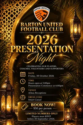 Presentation Night 2026 - Coaches,Team Mgr & Volunteers Only