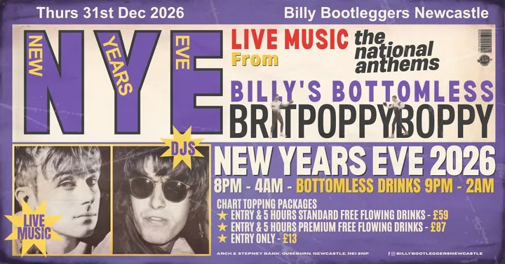 Billy's Bottomless Britpoppy Boppy - New Year's Eve 2026