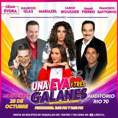 Una Eva y tres galanes en Monterrey