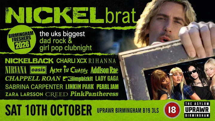 Nickelbrat: a night of Dad Rock, Girly Pop, Grunge & Hyper Pop 💚 🪩