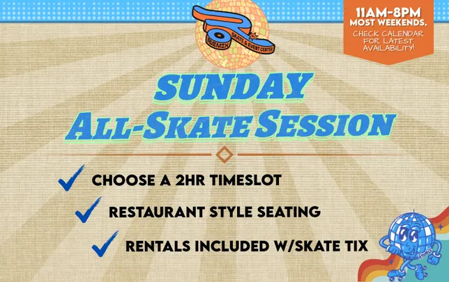 SUNDAY ALL-SKATE (10:30 AM Free Lesson)