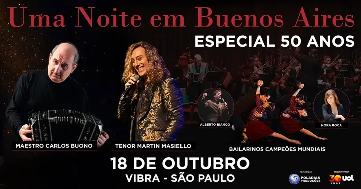 Uma Noite em Buenos Aires especial 50 Anos de Sucesso com Tenor Martín Masiello