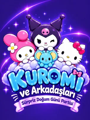 Kuromi ve Arkadaşları Sürpriz Doğum Günü Partisi