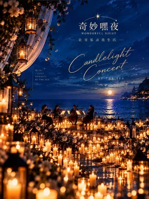 奇妙嘿夜海边烛光音乐会“爱乐之城”&“汉斯季默”曲目钢琴&小提琴&大提琴三重奏K11场次
