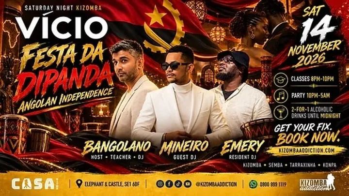 VÍCIO Festa da Dipanda — Angolan Independence | Kizomba Classes & Party Until 5AM
