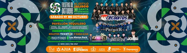 Fiestas de Octubre al Estilo Jalisco - Sábado 17 de octubre | Banda Los Recoditos