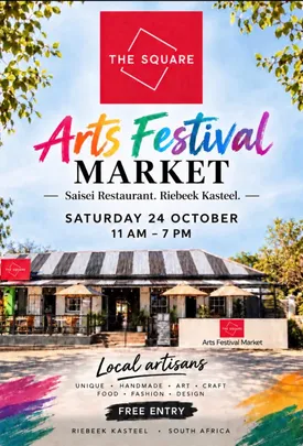 The Square Arts Festival Market - Saturday 24 October in Riebeck Kasteel