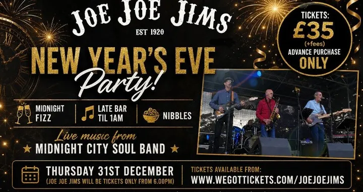 Joe Joe Jims New Year's Eve Party Featuring Midnight City Soul Band!