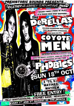 Prehistoric Sounds Presents: The Derellas + Coyote Men + Phobics