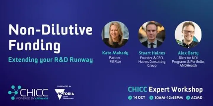 CHICC Expert Workshop | Non-Dilutive Funding: Extending your R&D Runway