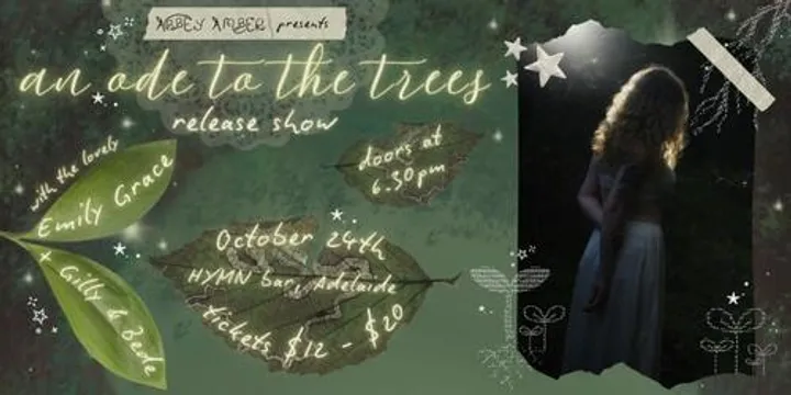 an ode to the trees launch gig - Abbey Amber, with Emily Grace + Gilly & Bede