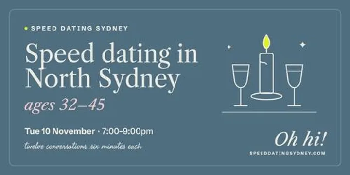 Speed Dating North Sydney | Ages 32–45 | Tue 10 Nov 2026