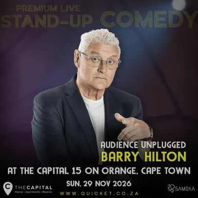 Barry Hilton 'Unplugged' LIVE in Cape Town at The Capital 15 on Orange, Cape Town 29 November 2026