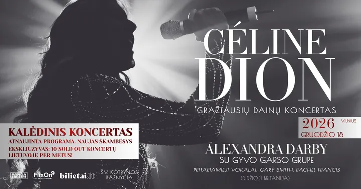 Kalėdinis šou: Gražiausių CELINE DION dainų koncertas | atlieka Alexandra Darby su gyvo garso grupe