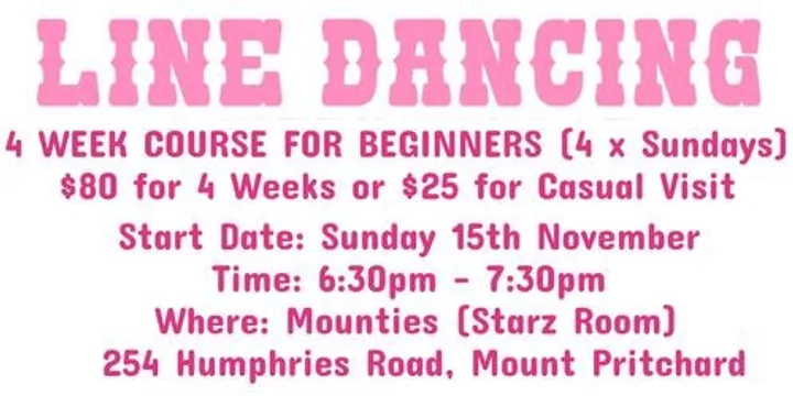 4 Week Line Dancing Course for Beginners (4 x Sundays)