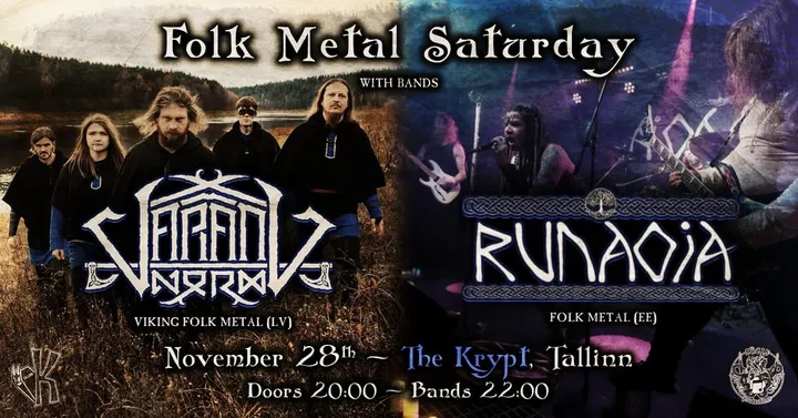 28.11 • 𝑭𝒐𝒍𝒌 𝑴𝒆𝒕𝒂𝒍 𝑺𝒂𝒕𝒖𝒓𝒅𝒂𝒚: VARANG NORD (LV) + RUNAOJA @ The Krypt, Tallinn 🦇