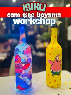 Işıklı Cam Şişe Boyama - Workshop