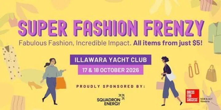 Super Fashion Frenzy Illawarra | Pre-Loved Fashion Sale | October 2026