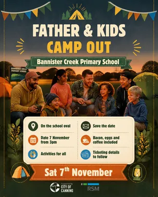Father and Kids Camp Out
