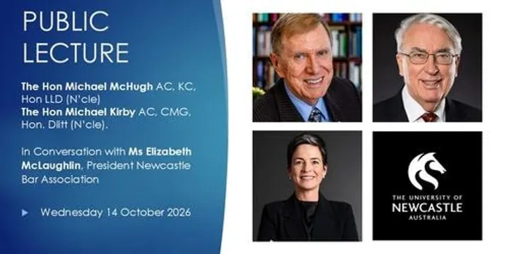 Public Lecture with The Hon Michael McHugh AC, KC, Hon. LLD (N’cle) & The Hon Michael Kirby AC CMG Hon. Dlitt (N'cle)