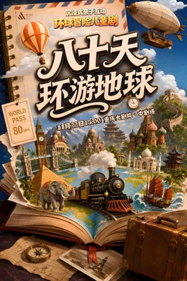 沉浸式亲子互动环球冒险儿童剧《八十天环游地球》（中剧场）