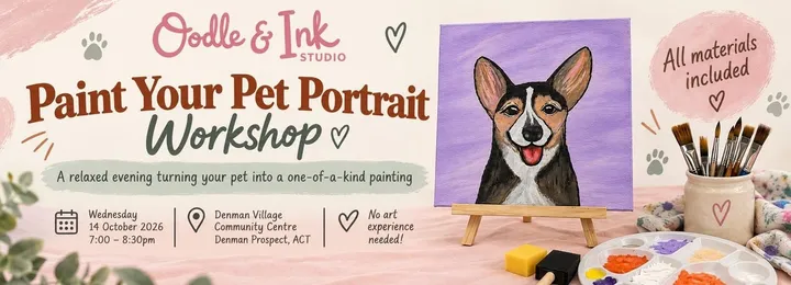 Paint Your Pet Portrait Workshop - Oodle & Ink Studio