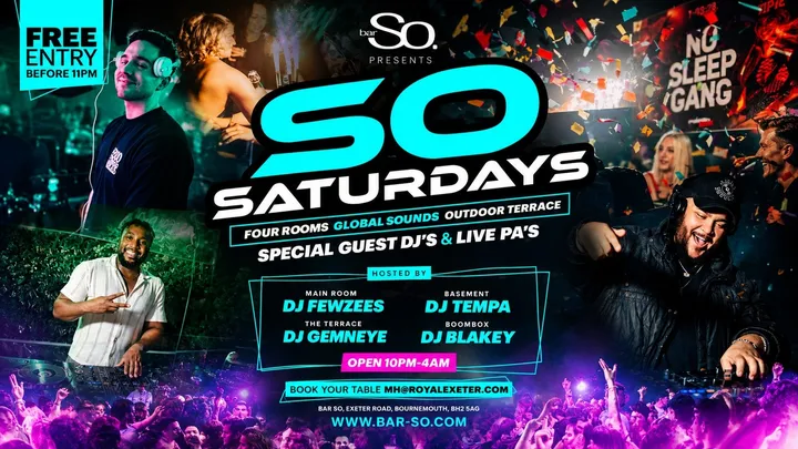 WE ARE SO SATURDAYS  @ Bar So Bournemouth 23.01.27