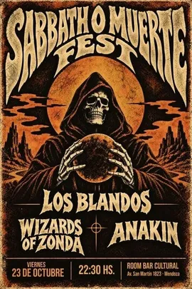 SABBATH O MUERTE FEST OCTUBRE (WIZARDS OF ZONDA + LOS BLANDOS + ANAKIN)