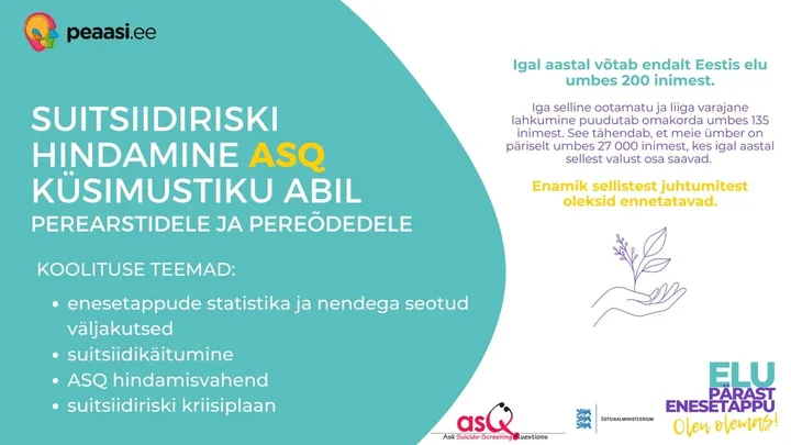ASQ koolitus pereõdedele ja perearstidele - 12. november, kell 13:30-17:00