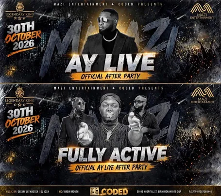 FULLY ACTIVE ( OFFICIAL AY LIVE AFTER PARTY) BIRMINGHAM