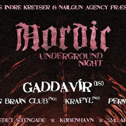 NORDIC UNDERGROUND NIGHT: Gaddavír [IS] + Melting Brain Club [NO] + Krapyl [NO] + Permanoia [DK]