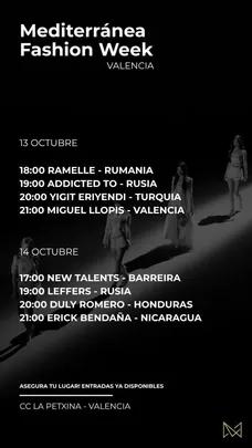 MEDITERRÁNEA FASHION WEEK VALENCIA 14 DE OCTUBRE 2026