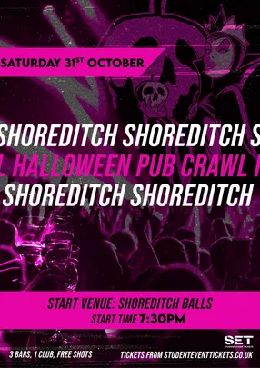 HALLOWEEN SHOREDITCH BAR CRAWL SATURDAY 31ST OCTOBER