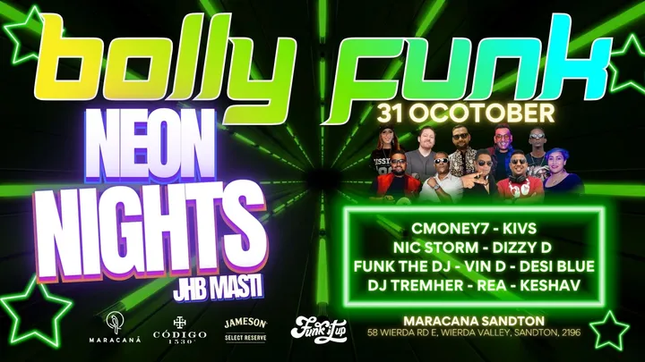 Bolly Funk Neon Nights JHB MASTI