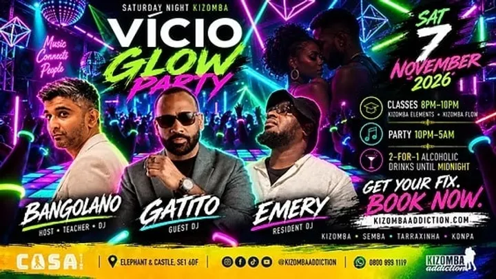 VÍCIO Glow Party | Kizomba Classes & Party Until 5AM