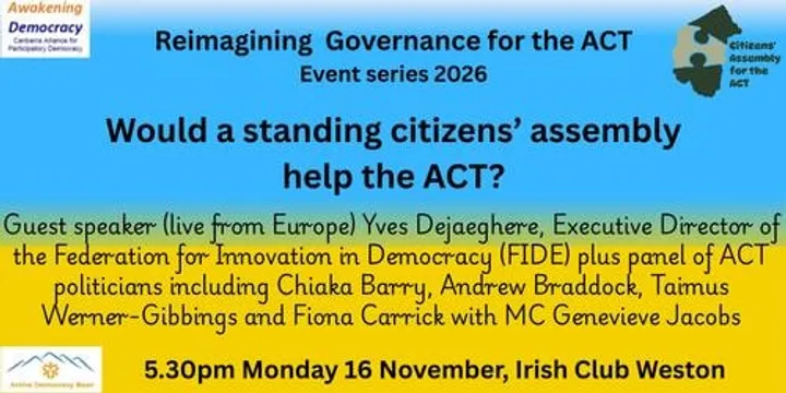 Would a standing citizens' assembly help the ACT?