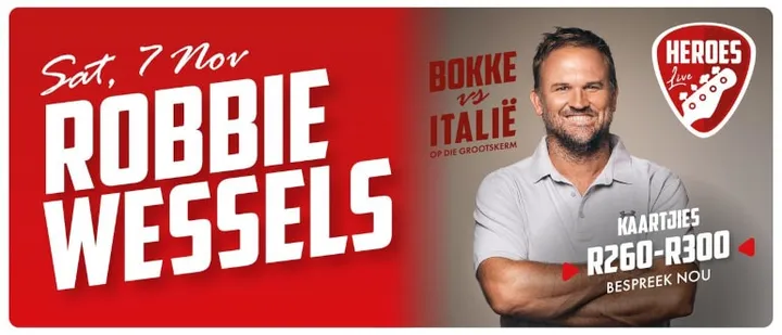 Robbie Wessels / Bokke vs Italië | Heroes Live