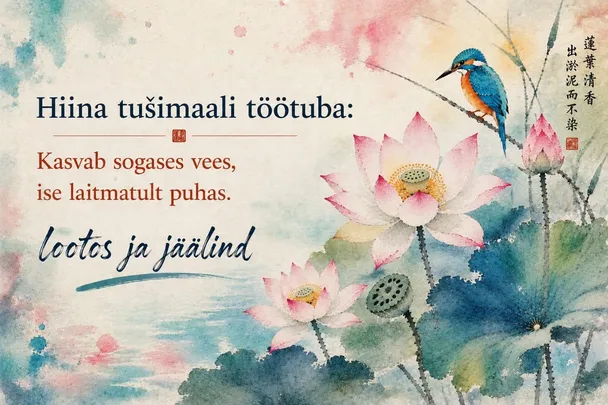 Hiina tušimaali töötuba: lootos ja jäälind - meelepuhtus ja harmoonia