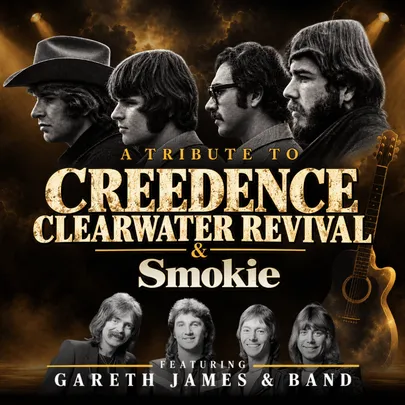 A Tribute to Creedence Clearwater Revival and Smokie ft Gareth James and Band. Tuesday, 29 December 2026 at Centrestage at Baywest