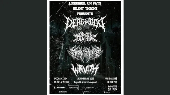 DEADWOOD avec BEYOND DEVIATION + FLESH SHRINE + W R V I T H