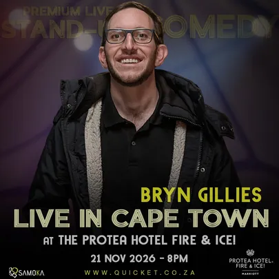 BRYN GILLIES - LIVE in Cape Town at The Protea Hotel Fire & Ice! 21 November 2026