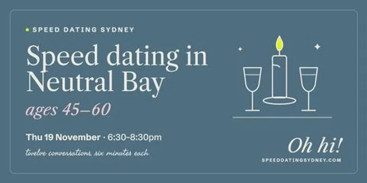 Speed Dating Neutral Bay | Ages 45–60 | Thu 19 Nov 2026