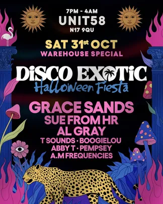 Disco Exotic HALLOWEEN FIESTA - Warehouse Special (Disco, House + World Boogie) with Grace Sands