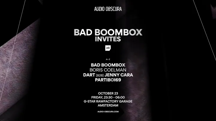 Audio Obscura ADE x Bad Boombox Invites
